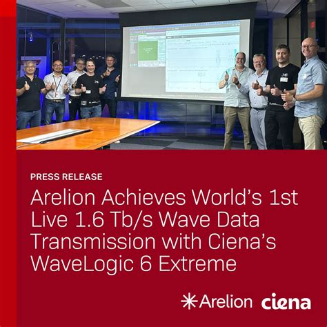 Arelion achieves world’s first live 1.6 Tb/s wave data transmission .